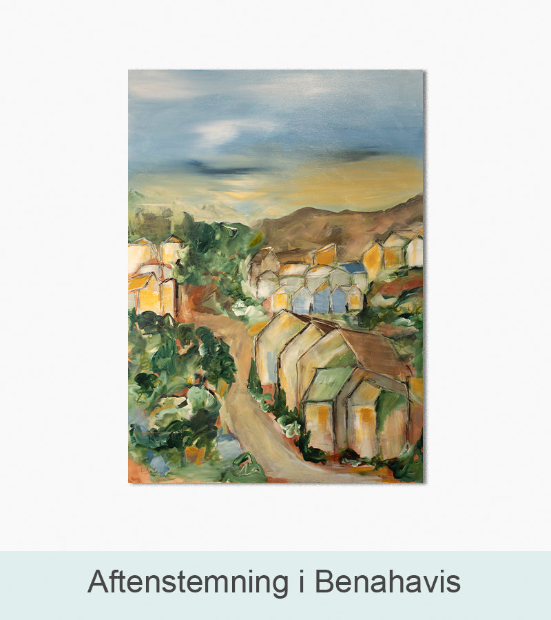 Nordlys Prints galleri: Aftenstemning i Benahavis. Maleri af Gitte Ladefoged.