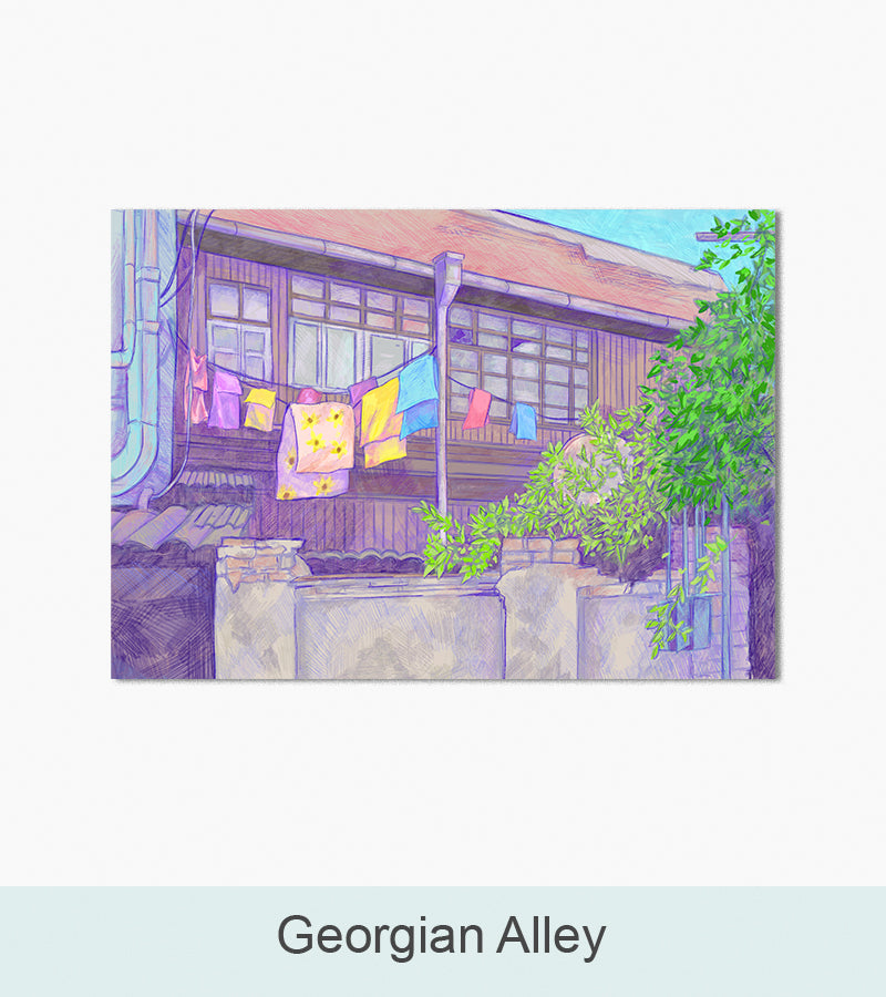 Nordlys Prints galleri: Georgian Alley. Værk af Julie Elisabeth Parkum.