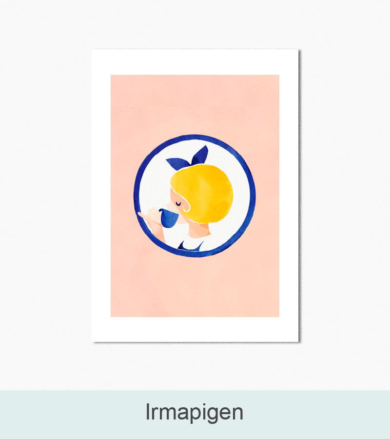 Kunsttryk, Nordlys Print: Irmapigen. Kunstner: Sofia Gullstén.