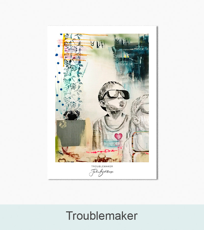 Nordlys Prints galleri: Troublemaker. Værk af Julie Bidstrup.