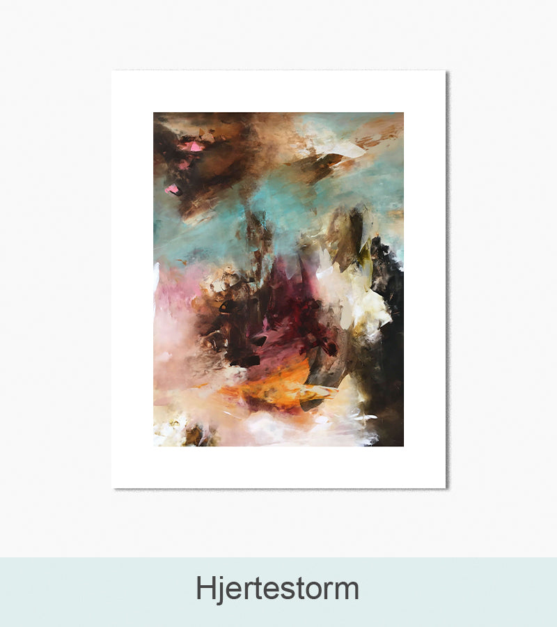 Kunsttryk, Nordlys Print: Hjertestorm. Kunstner: Hanne Toft Ørum.