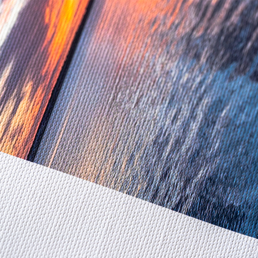 Lærredstryk. Lyve canvas. Kantdetalje.