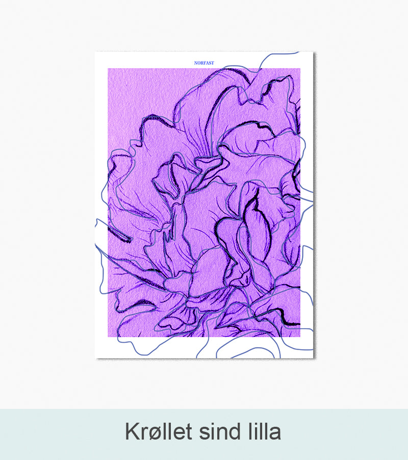Nordlys Prints galleri: Krøllet sind lilla. Værk af Simone Norfast.