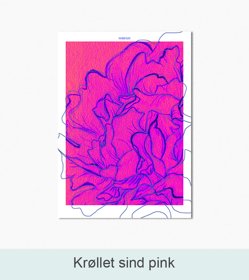 Nordlys Prints galleri: Krøllet sind pink. Værk af Simone Norfast.