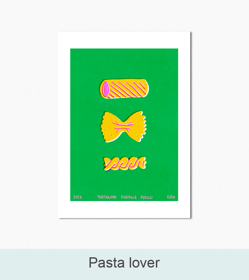Kunsttryk, Nordlys Print: Pasta lover. Kunstner: Sofia Gullstén.