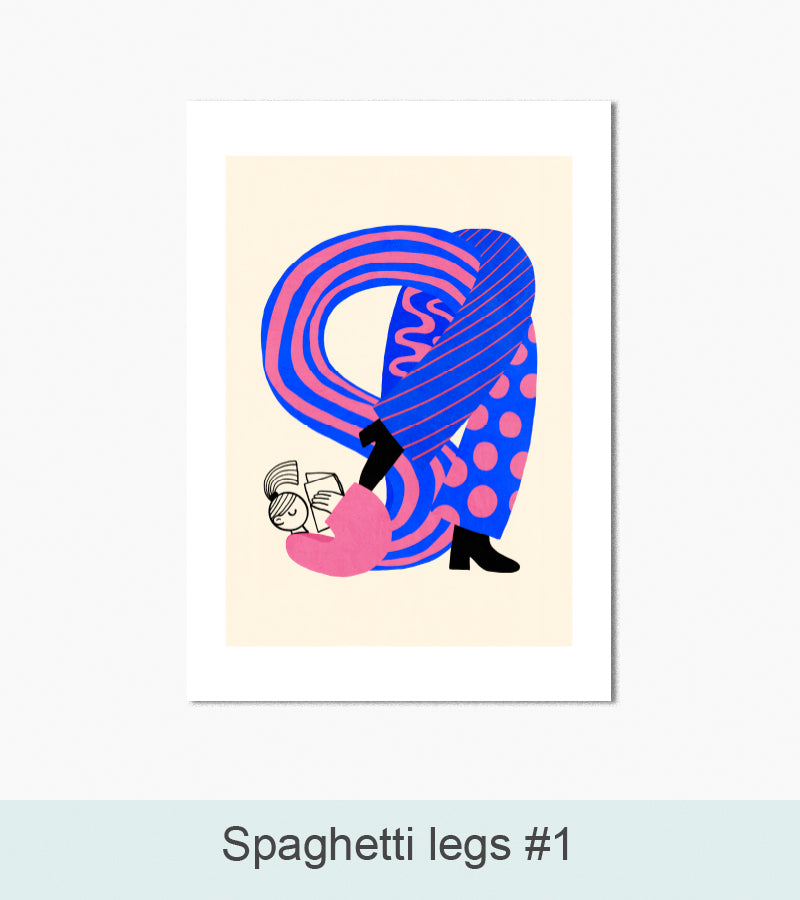 Kunsttryk, Nordlys Print: Spaghetti legs #1. Kunstner: Sofia Gullstén.