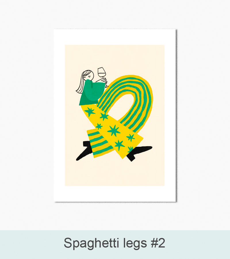 Kunsttryk, Nordlys Print: Spaghetti legs #2. Kunstner: Sofia Gullstén.