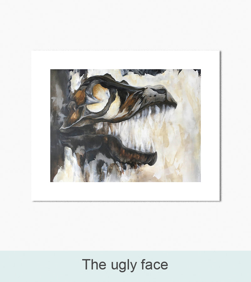 Kunsttryk, Nordlys Print: The ugly face. Kunstner: Hanne Toft Ørum.