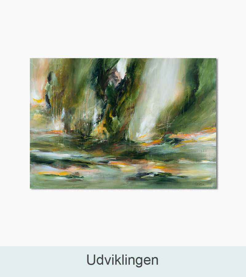 Nordlys Prints galleri: Udviklingen. Maleri af Gitte Ladefoged.