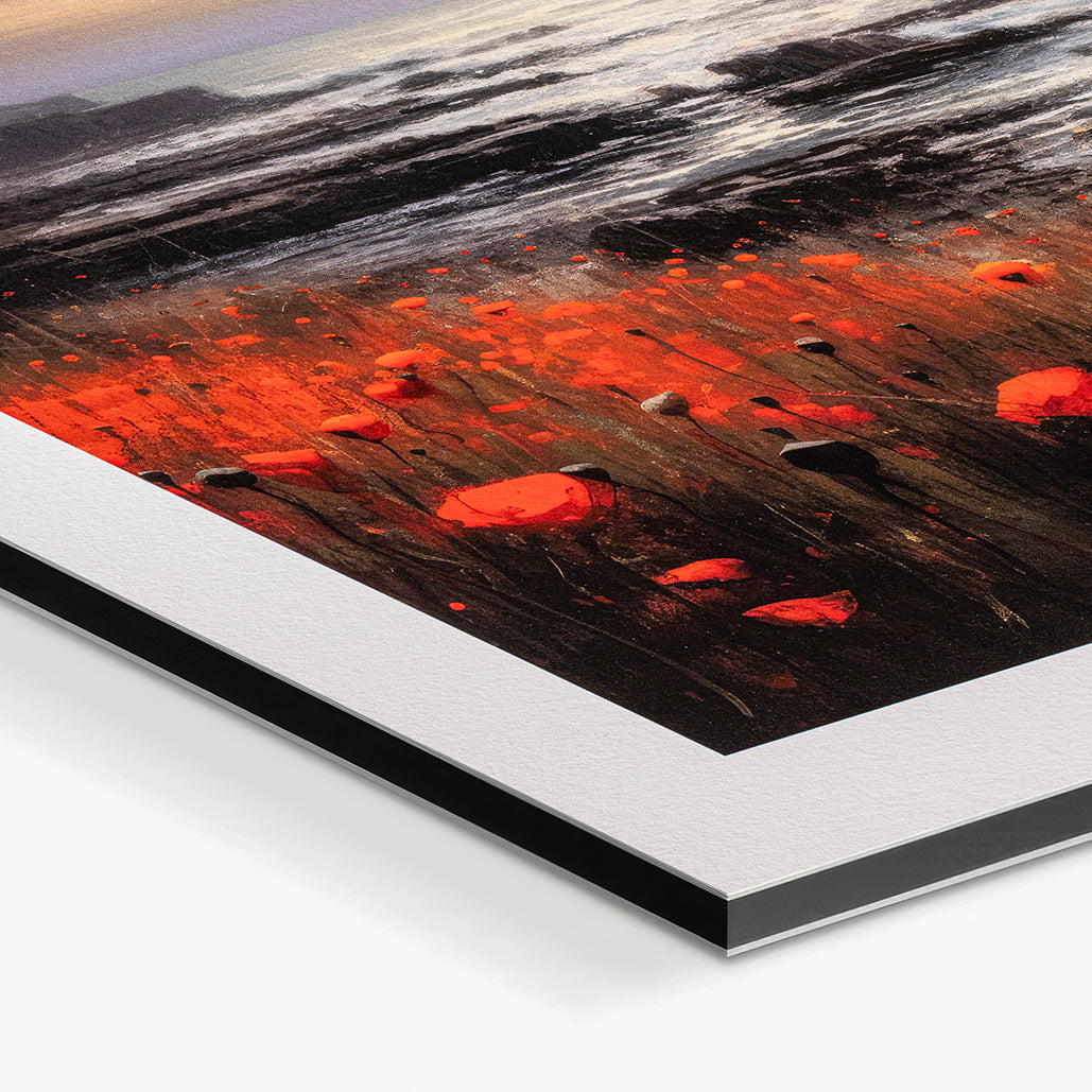 Kunsttryk monteret på dibond. Papir: Arches BFK Rives.